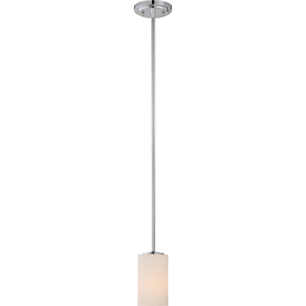 Nuvo Lighting 60/5808  Willow - 1 Light Mini Pendant with White Glass in Polished Nickel Finish